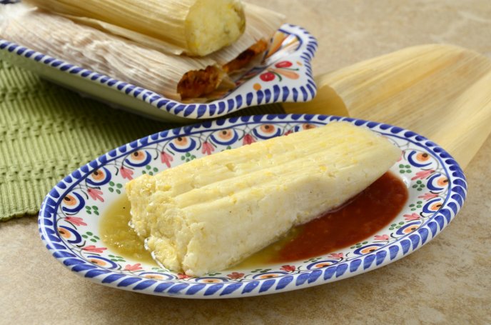 Tamales de queso con rajas