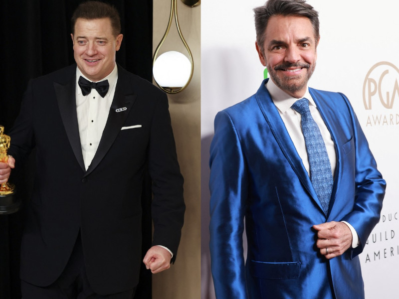 ¿Trabajarán juntos? Eugenio Derbez presume foto con Brendan Fraser, ganador del Oscar