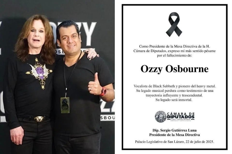 Critican a Gutiérrez Luna por esquela a Ozzy Osbourne